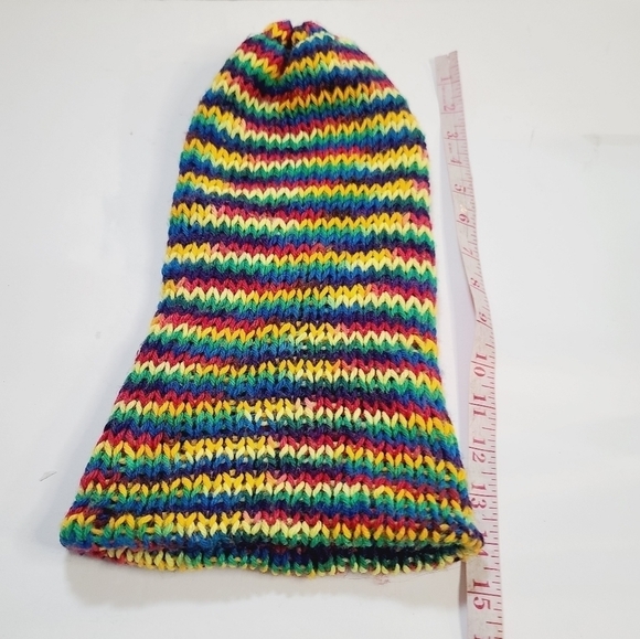 Vintage Handmade Rainbow Knit Winter Ski Hat - Picture 5 of 6